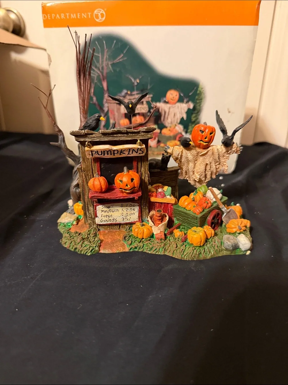 Department 56 Halloween Pumpkin Stand - Orange, Green, Brown